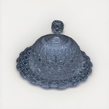 EAPG Adams & Co Covered Butter Cheese Cut Crystal Dish Daisy & Button 1888 picture
