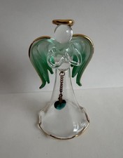 Belle Angel Birthstone May Crystal Angel Bell 24 Kt Gold Accents Brand New picture