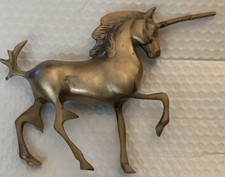 Vintage Solid Brass UNICORN Figurine Statue Figure Mid Century picture