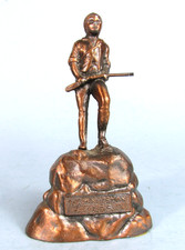 LEXINGTON MINUTEMAN STATUE Vintage Metal Souvenir Monument Replica Mass. picture