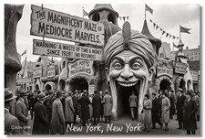 Vintage‑STYLE  ART 1930s RPPC-MAZE OF MEDICORE MARVELS-NEW YORK -FAUX PHOTO picture