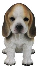 Realistic Adorable Sitting Tri Color Beagle Dog Puppy Home Decor Figurine 6