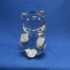 Fenton Art Solid Crystal Clear Glass Bear Figurine Paperweight 3.5 Inch picture
