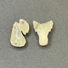 2 Ancient Agate Stone Amulet Bead Pendant picture