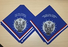 Alabama Florida Council pair of silk Eagle Scout Neckerchiefs 1989 & 1992.  Mint picture