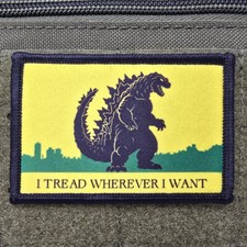 Godzilla Tread On Me Morale Patch Tactical Military Army USA Hook & Loop 039 picture