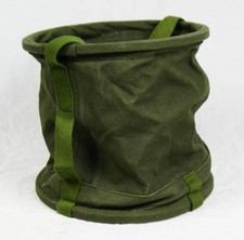 WW2 MILITARY CANVAS CARRIABLE WATER BUCKET MATERIAL PORTABLE OUTDOOR FISHING picture