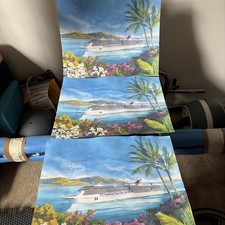 3) CARNIVAL LEGEND CRUISE SHIP WATERCOLOR PRINT - FROM 2006 picture