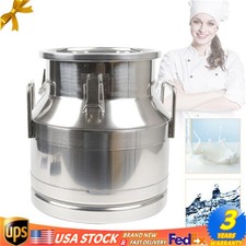 12L/5.25 Gallon Stainless Steel Milk Can Wine Pail Boiler Tote Jug w/ Lid picture