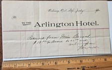 Antique 1900 Arlington Hotel Billhead Receipt Cobourg Ontario Canada Ephemera picture