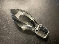 Antique Clear Glass Bottle Stopper Decantur Perfume Twisted Bubbles Vintage picture