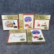 VTG NEW LOT Burgoyne Elegant Hand Crafted Christmas Cards Gold Santa Cartoon picture