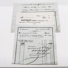 Lot of 3 Antique French Invoices 1807-1880s Mousset Family Bordeaux Agen picture