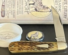 🔥 GEC 18 COYOTE GREAT EASTERN CUTLERY BROWN BONE POCKET KNIFE RARE picture