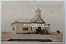 BUSTON Rice County Kansas - Original 1909 RPPC School with Teachers and Students picture