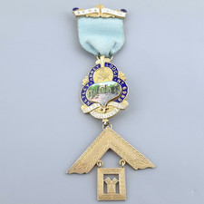 VINTAGE SILVER & ENAMEL MASONIC PAST MASTERS NETLEY ABBEY LODGE JEWEL MEDAL 42g picture
