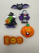 Lot Halloween Pins Brooch 4 Russ 1 Hallmark Bat Vampire Witch Pumpkin BOO picture