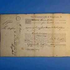 1794 Thomas Mifflin, Founder (Constitution Signer) PA Land Warrant, Walker, Beck picture