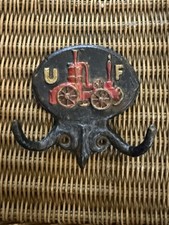 VTG Cast Iron UF United (Union) Firefighter Insurance Fire Mark Wall Hook picture