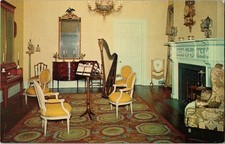 Vintage Boscobel Restoration Music Room Postcard Featuring Rare Clementi Piano picture