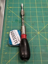 Vintage Stanley Handyman No.133H Spiral Screwdriver USA Carpenter Tool With Bit picture
