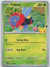 Volbeat 003/128 Holo Common ME: 30th Celebration Pokemon Near Mint picture
