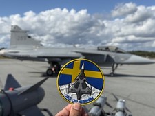 Swedish Air Force Patch JAS 39 Gripen Saab Proud Fighter Jet 2025 picture