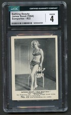 Bathing Beauty #22 James Bond 1964 Somportex Film Scene Trading Card CGC 4 picture