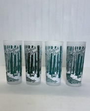 Vintage Hartwick Pines Frosted Souvenir Barware Glasses 7