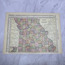 Map of Missouri, Iowa Double Sided 1910 Print V14-7 picture