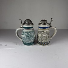 2 Vintage 1992 Avon Endangered Species Beer Steins Mountain Zebra Sperm Whale picture