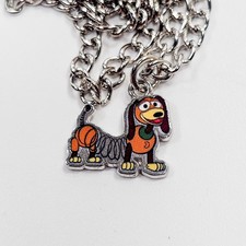 Toy Story Slinky Dog Charm Necklace Disney Pixar Just Play Silver 18in NWOT picture