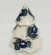 Vintage Polish Pottery Tree Boleslawiec Unikat Blueberries Ceramic 5
