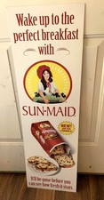 Large Rare SUN-MAID Girl Cardboard VTG AD Store Sign Raisin Bread 36