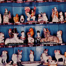 * VTG Chrome Postcard Chalkware Figures European 1830-90 Winterthur DE picture