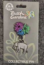 New Busch Gardens Elephant Fireworks Glow Collectible Pin (Dangles) picture