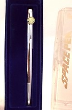LNWB vintage 1980 Fisher Space Pen #B4 Black & Chrome Grid Click Ball Point Pen picture