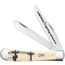 CASE XX KNIVES AMERICAN LINEMAN NATURAL BONE TRAPPER - SECOND EDITION 4 1/8