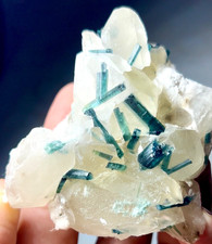208 Gram Aesthetic Indicolite Tourmaline with Quartz Crystal Bunch Specimen picture