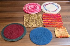Lot Of 7 Vintage Cottage-core Potholders MCM Crochet Trivets picture