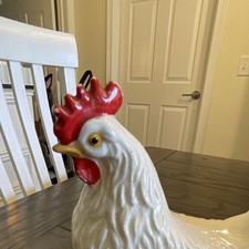Vintage Lefton Ceramic Hen Chicken Figurine #2396 Japan 1950s Original Sticker picture
