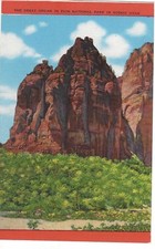 The Great Organ in Zion National Park, Utah, Unused Vintage Linen Postcard picture