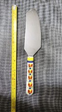 VTG INOX HENROIT FRANCE 🇫🇷 CERAMIC HANDLED STAINLESS PIE KNIFE / CAKE SERVER🥧 picture