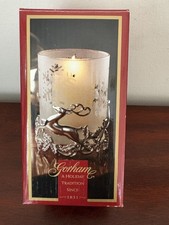 Gorham Silver plated Reindeer Votive NIB festive Snowflakes & Reindeer Cutouts picture