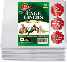 120 Sheets Bird Cage Liners, 31 X 21.5 Inches Pre-Cut Ink-Free Unprinted picture