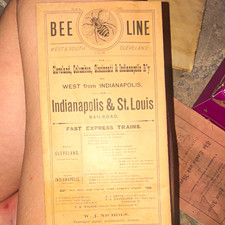 1894 Bee Line Railroad Public Timetable Cleveland to Indianapolis picture