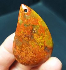 TOP 13G Natural Polishing Warring States Red Banded Lace Agate Stone B1433 picture
