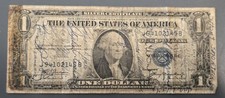 WWII SHORT SNORTER 1935A Silver Certificate - $1 Note with Lots of Signatures picture