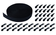 HKK 10 Yards #3 Nylon Coil Zipper Roll with pulls 40 Sliders – 20 Non-Lock picture