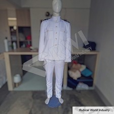 WWII US Navy Officer White Cotton Uniform: 1940s Military Reenactment picture